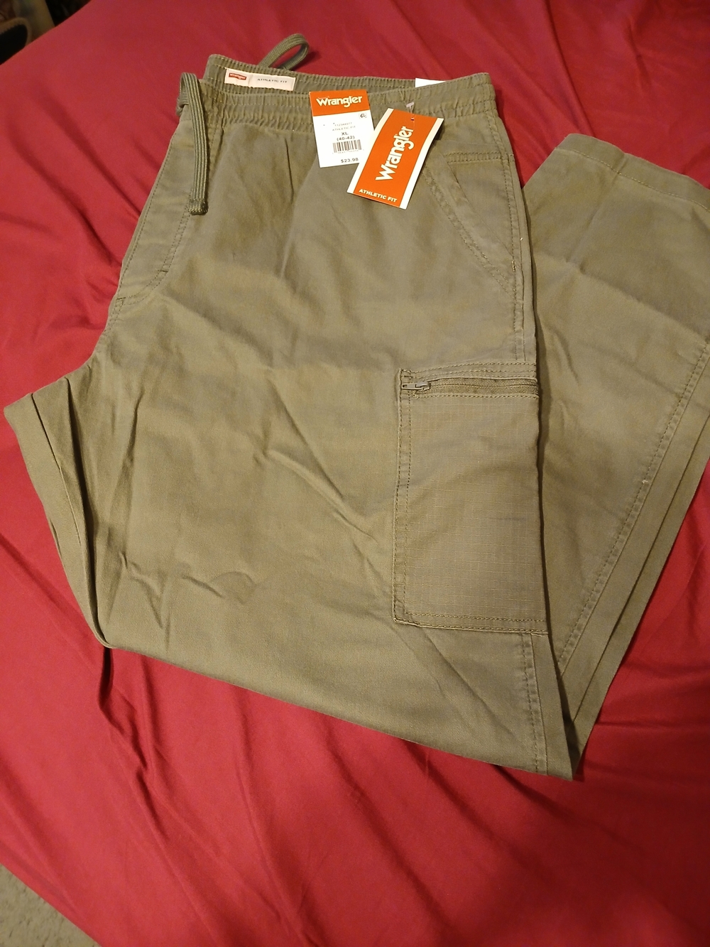 Wrangler Men's Olive Cargo Jogger Pants